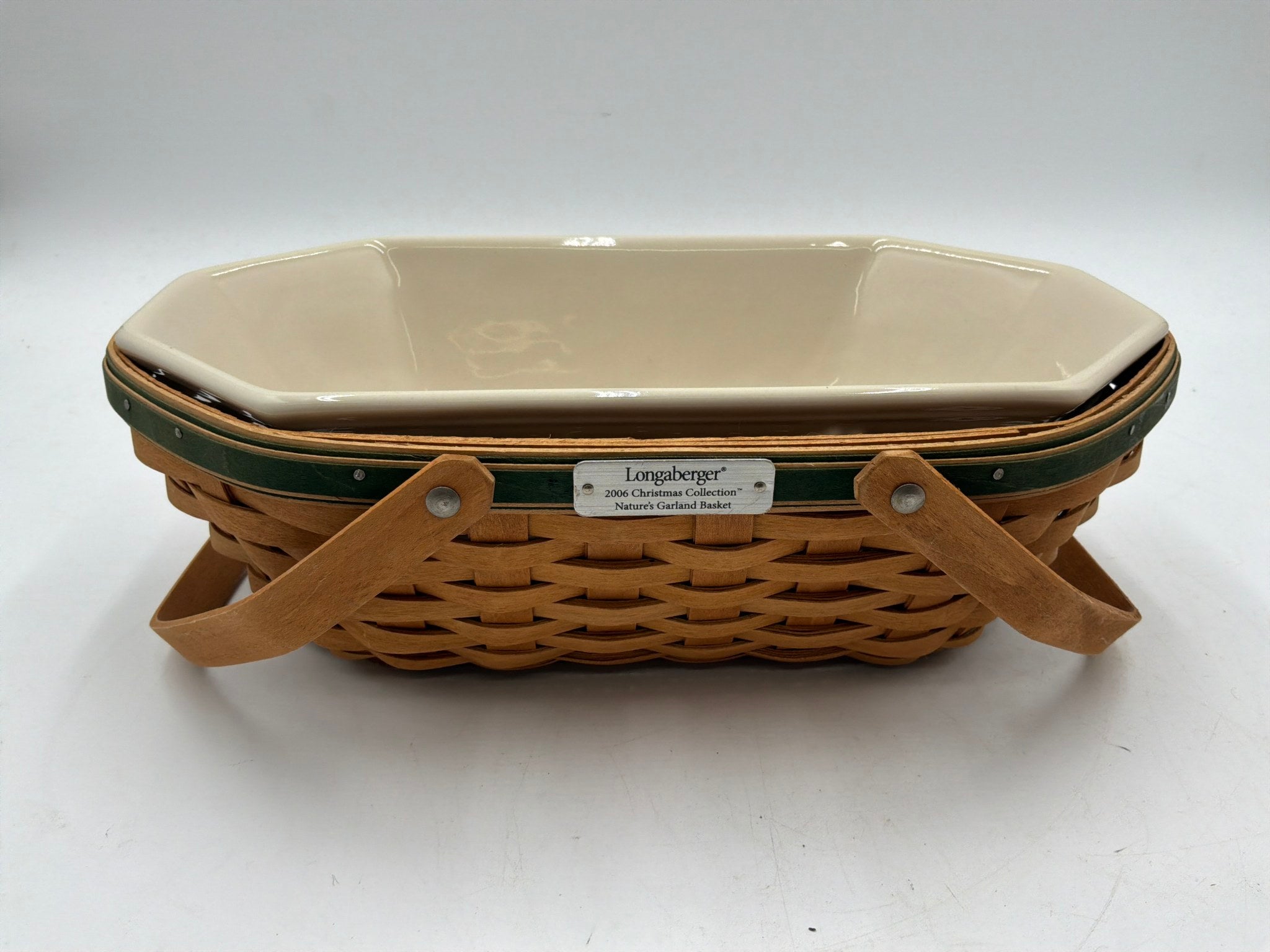 Longaberger Natures Garland Basket w/ White Dish
